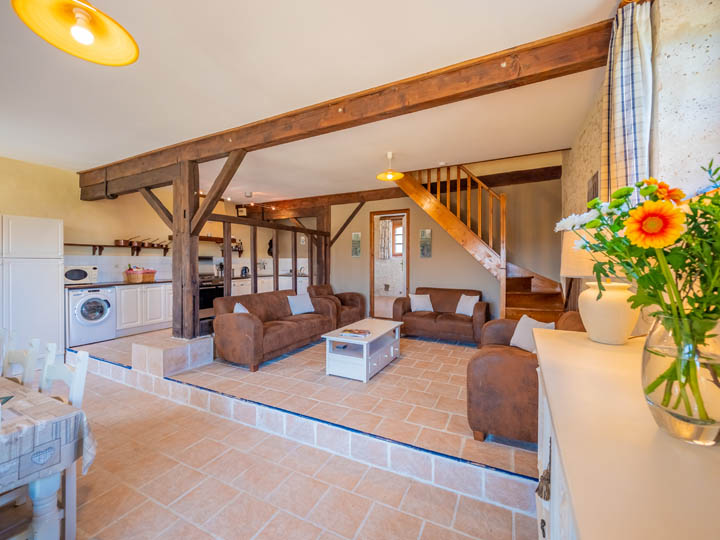 Seating area of family friendly cottage in Charente, South west France