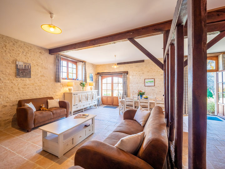 Lounge of family friendly cottage in Charente, South west France
