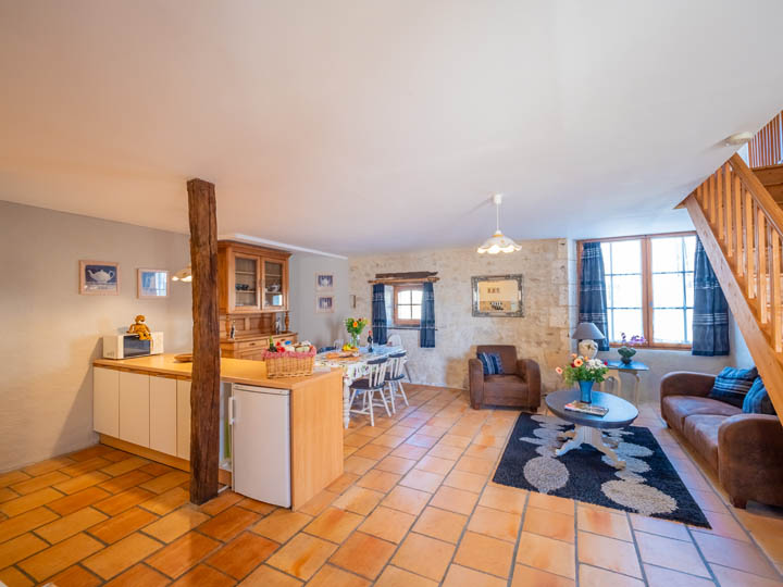 Kitchen of toddler friendly cottage in Charente, South west France