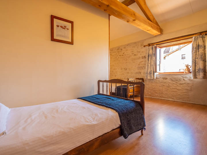 Bedroom of toddler friendly cottage in Charente, South west France